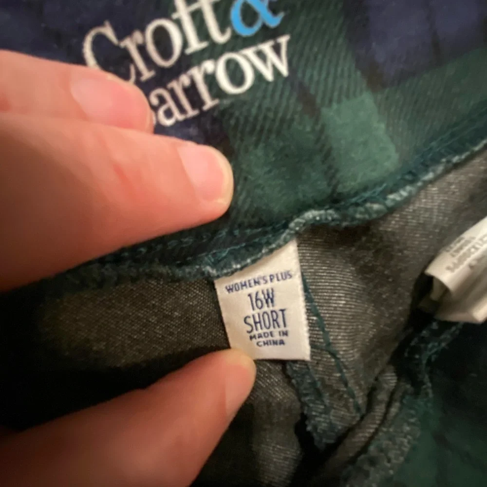 Plaid Green and Blue Croft and Barrow Pants - Picture 4 of 12